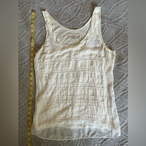 Beaded white tank- Loft Women’s Medium